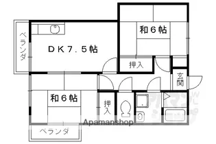 但馬ハイツ【201号室】の間取り