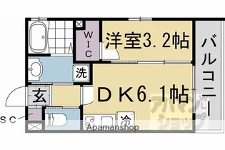 LIVE FLAT京都西院【404号室】の間取り