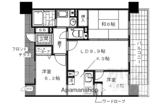 デリード西京極PARK FRONT【2F号室】の間取り