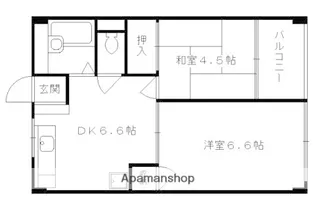 富小路マンション【405号室】の間取り