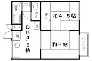 ウィンズ上桂【A202号室】の間取り