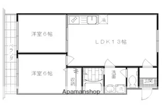 シャトー竹宇【101号室】の間取り