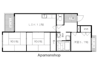 第二シャトーウメダ【305号室】の間取り