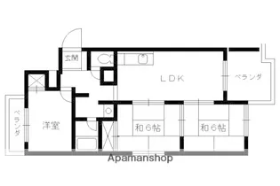 プルーリオン奥ノ坊【103号室】の間取り