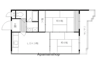 ハイツ三の宮【205号室】の間取り