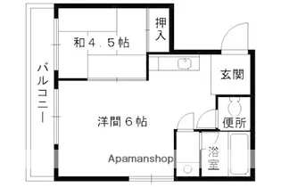 Uハイム中辻【303号室】の間取り