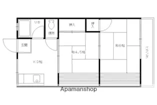 此君園【201号室】の間取り