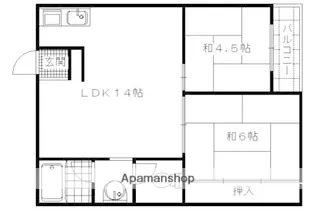 西大丸荘【302号室】の間取り