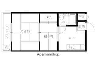 サンハイツ嵯峨野【3階】の間取り
