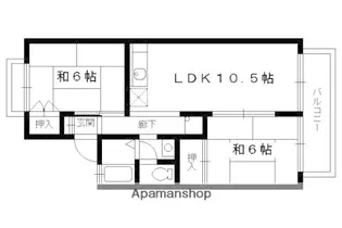 セジュール山代上桂【103号室】の間取り