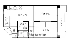 スペイシャス桂【110号室】の間取り