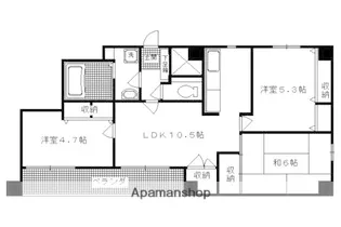 サンクスシティFUKUI【306号室】の間取り