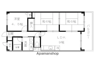 クレセントKYK【306号室】の間取り
