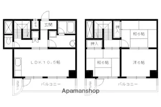 常盤マンション【504号室】の間取り