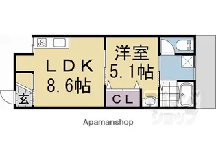 京都府京都市右京区西院春栄町【タウンハウス】の間取り
