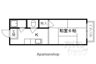 コーポヤシキ【202号室】の間取り