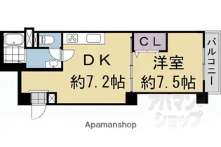四条グランドハイツA・B棟【A209号室】の間取り