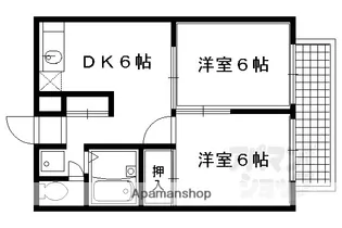 シェリール宝ヶ池【203号室】の間取り