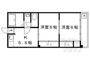 叡峰閣【2-B号室】の間取り