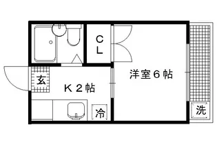 二軒茶屋マンション【A26号室】の間取り