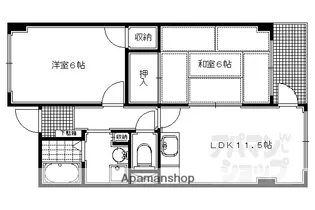 シルベーヌ北山【406号室】の間取り