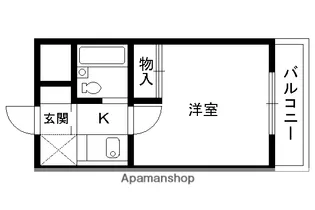 エステート朱雀【407号室】の間取り