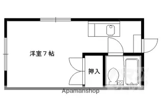 WHITE LODGE【202号室】の間取り