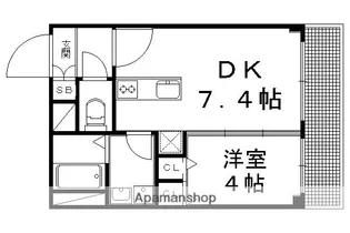 プリオーレ衣笠【103号室】の間取り