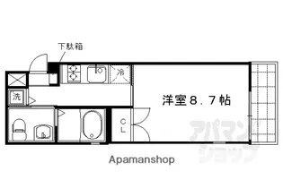 アクアプレイス京都西陣【605号室】の間取り