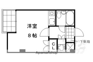 ヴェルビュ二条城東【108号室】の間取り