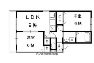 グリーンハイツ西賀茂A・B【B-102号室】の間取り