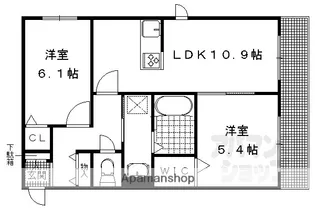 グリナージュ岩倉【a103号室】の間取り
