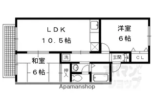 セジュール鹿ノ下【203号室】の間取り