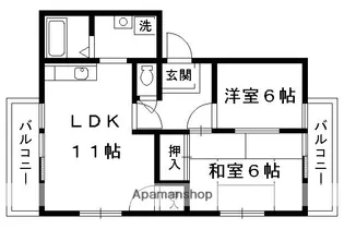 ドミールカンザカ【A103号室】の間取り