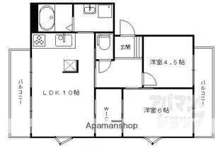 ドミールカンザカ【B202号室】の間取り