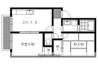 ハイカムールイーストパディー【2階】の間取り