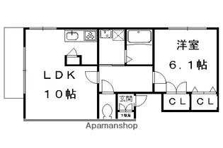 フレール北山【W-203号室】の間取り