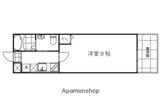 サントス千本今出川【108号室】の間取り