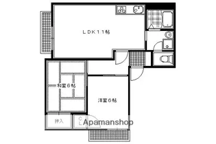ガーデンハイツ花園【203号室】の間取り