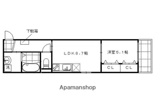 グランレブリー御所西II【401号室】の間取り