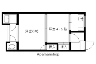 コーポ田中【206号室】の間取り