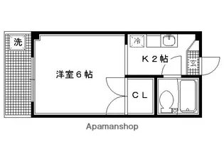 コーポヤスタニ【3階】の間取り