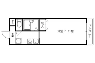 ホワイトハイム北荒見【102号室】の間取り