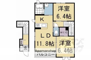 グランシード等寺院【201号室】の間取り