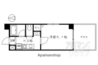 バインオークノチェ【101ベ号室】の間取り