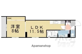 SAWARABI六角油小路【303号室】の間取り