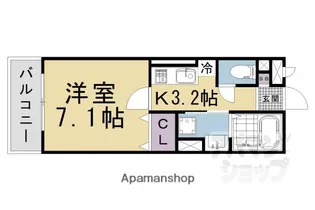 CRESCERE洛北【206号室】の間取り