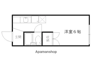 花ノ坊ハイツ【2-E号室】の間取り