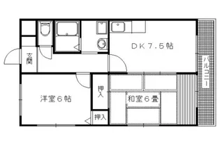 レスト蟹ヶ坂【208号室】の間取り
