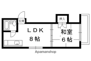 グランディール衣笠【201号室】の間取り